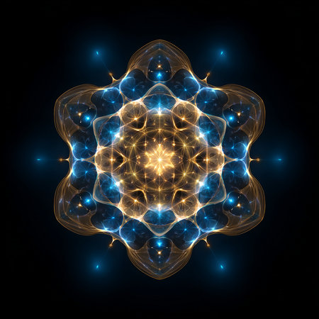 Abstract fractal with a glowing pattern, digital artwork for creative graphic designの素材