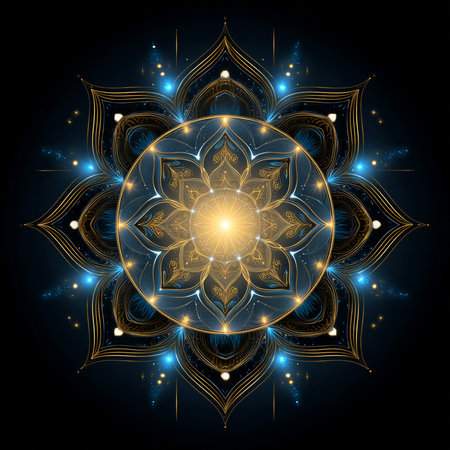 Ornament beautiful card with mandala. Geometric circle element made in vectorの素材