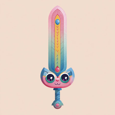 Kawaii kawaii sword. Cartoon illustration of kawaii sword.の素材