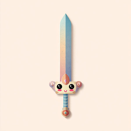 Kawaii cartoon kawaii sword. Vector Illustration.の素材