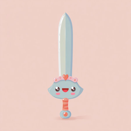 cute cartoon kawaii fantasy sword. vector illustration. eps10の素材