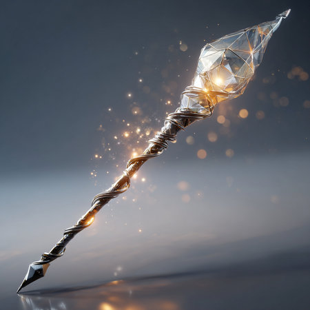 Sparkling crystal on a dark background. 3d illustration.の素材