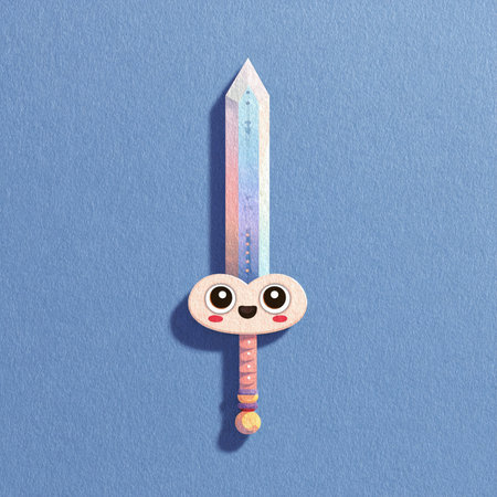 Abstract magic sword on a dark background. Vector illustration for your designの素材