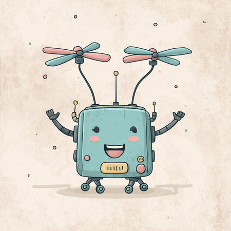 Cute cartoon robot. Vector illustration of a cute little robot.の素材