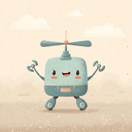 Cartoon vector illustration of cute funny robot. Cute robot.の素材