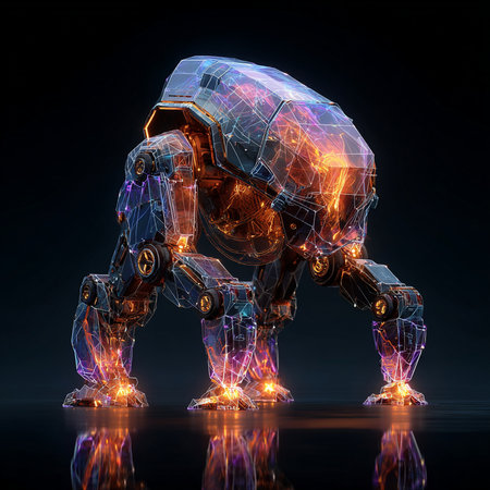 3d rendering of an artificial intelligence robot isolated on black background.の素材