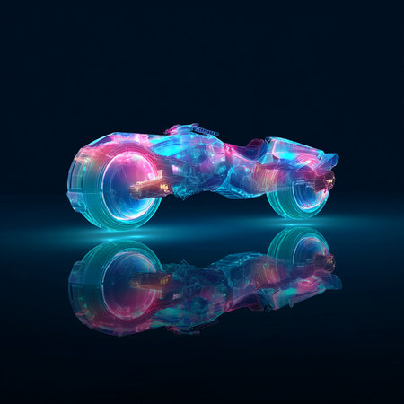 Banner Skateboard Wheel on a dark background. 3d Renderingの素材