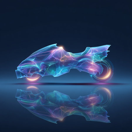 Abstract car on a dark blue background. 3d rendering, 3d illustration.の素材