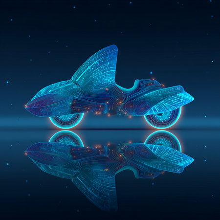 Futuristic flying saucer. Futuristic spaceship. 3d renderingの素材