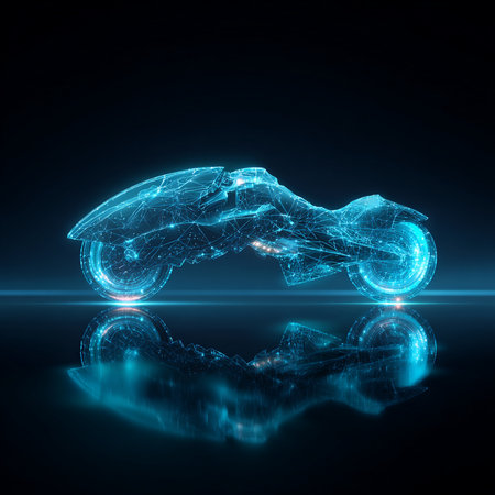 Abstract electric car on a dark background. 3d rendering, 3d illustration.の素材