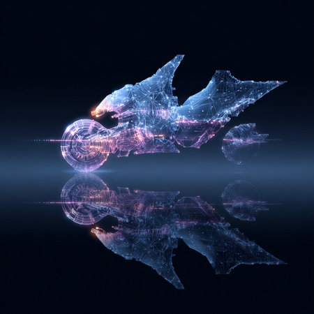 motorcycle on a dark background, 3d rendering, computer digital drawingの素材