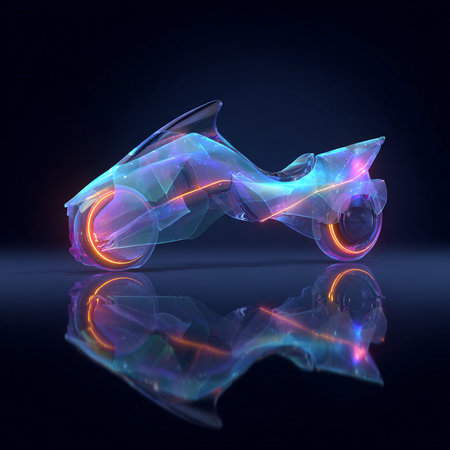 Futuristic car on a dark background. 3d illustration.の素材