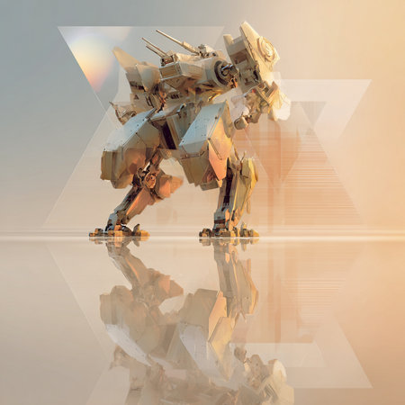 3d rendering of a space ship in the sky with reflection.の素材