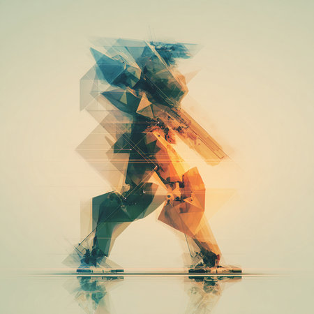 Skateboarder skating on the ice, abstract vector background.の素材
