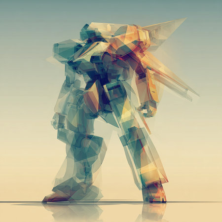 Abstract polygonal figure. Digital illustration. 3D rendering.の素材