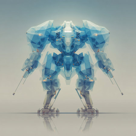 Polygonal robot. 3D illustrations. Polygonal robot.の素材