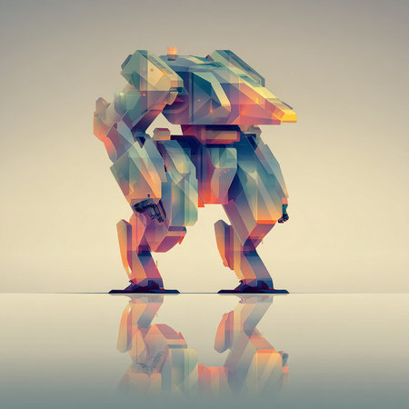 Abstract 3d polygonal man, low poly style. Vector illustration.の素材