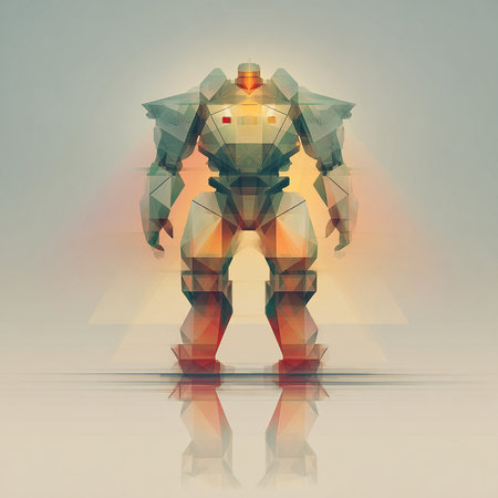 Abstract polygonal man, low poly style. Vector illustration.の素材