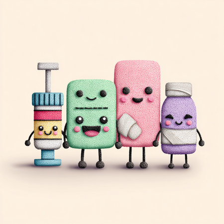 Funny cartoon soap characters with face expression, 3d illustration.の素材