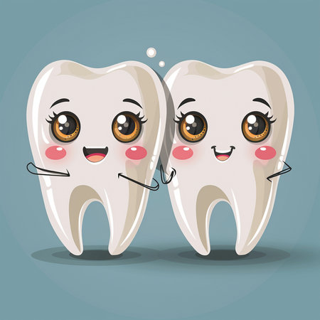 cute cartoon tooth character vector illustration. dental care concept design.の素材