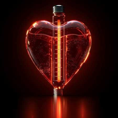 Neon light bulb in the form of heart. 3D renderingの素材