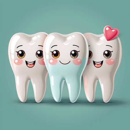 Cute cartoon tooth character. Vector illustration. Dentistry concept.の素材
