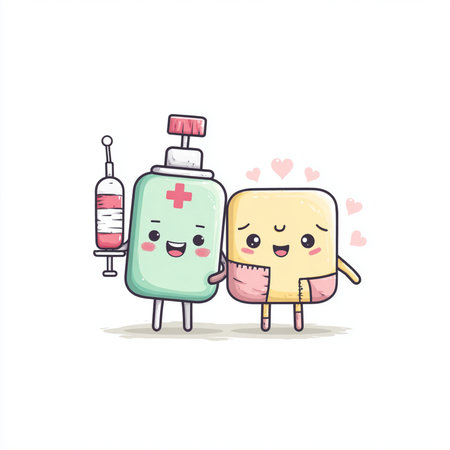 Cute cartoon toothbrush and toothpaste characters. Vector illustration.の素材