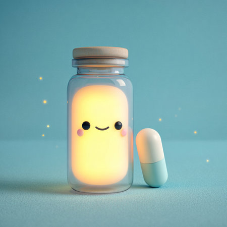 3d rendering of a jar with a smiley and a pillの素材