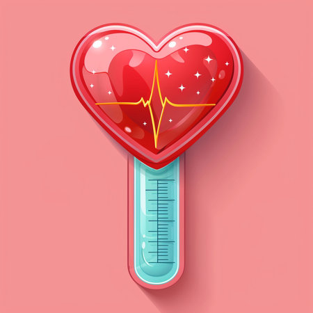 Medical thermometer in the shape of a heart. Vector illustration.の素材