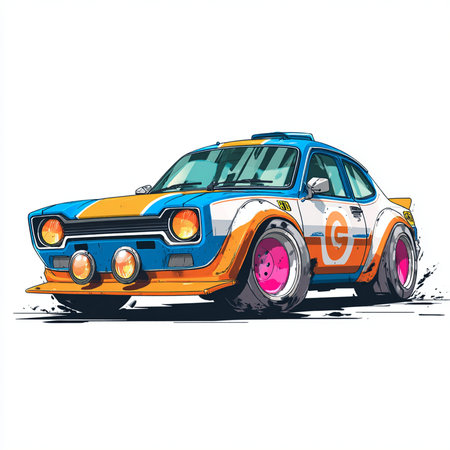retro car, vector illustration, eps 10, no transparencyの素材