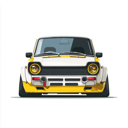 Retro car on a white background. Side view. Vector illustration.の素材