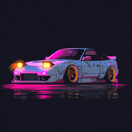 sport car on a dark background, vector illustration, eps 10の素材
