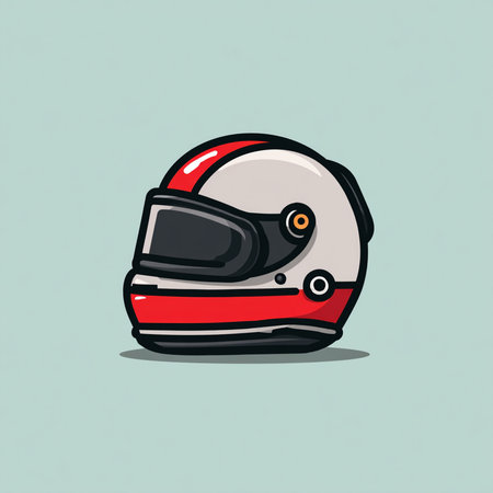 Racing helmet vector icon. Cartoon illustration of racing helmet vector icon for web designの素材