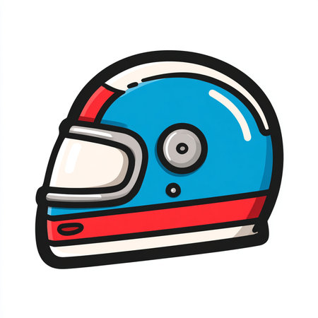 Racing helmet vector icon isolated on white background. Vector illustration.の素材