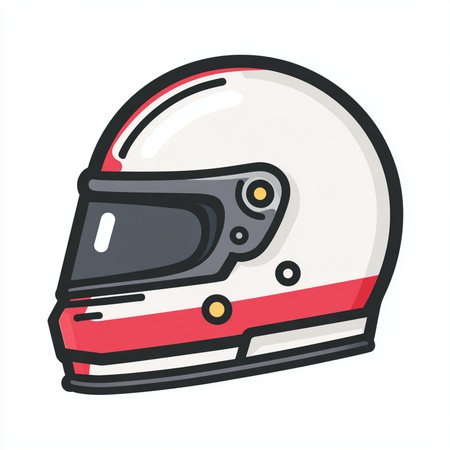 Vector illustration of a helmet isolated on a white background. Side view.の素材