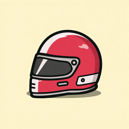 Racing helmet icon in cartoon style isolated on light background. Vector illustration.の素材