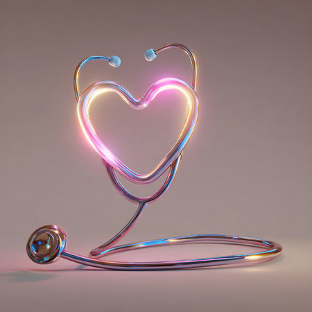 Stethoscope in the shape of a heart. 3d renderingの素材