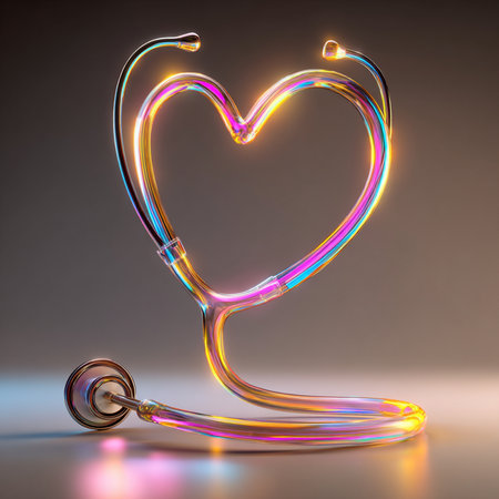 Stethoscope in the shape of a heart. 3d renderingの素材