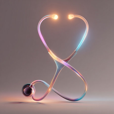 Stethoscope in the shape of a heart. 3d renderingの素材