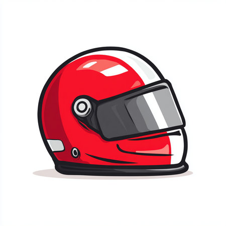 Motorcycle helmet isolated on a white background. Vector illustration in cartoon style.の素材