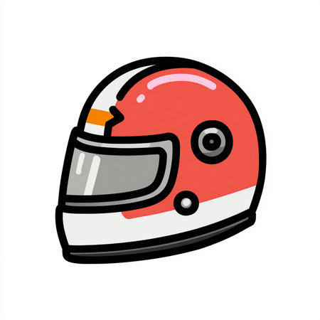 helmet icon on white background, vector illustration eps10.の素材