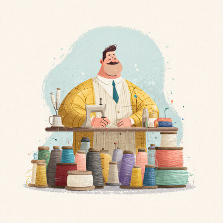 Sewing workshop. Sewing and needlework. Vector illustration.の素材