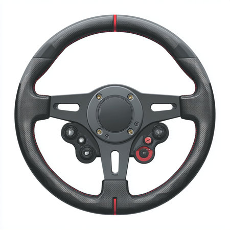 Steering wheel isolated on white background. Vector illustration. Eps 10.の素材