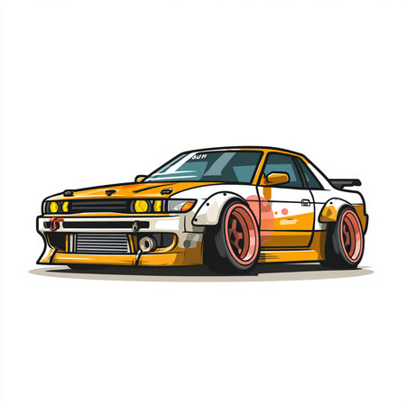 Retro car isolated on a white background. Vector illustration. Eps 10の素材
