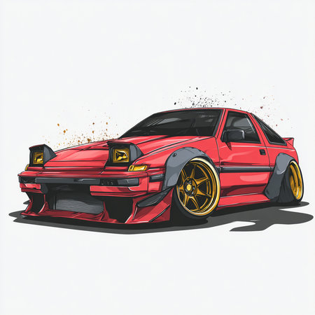 sport car vector illustration on a white background. Side view.の素材