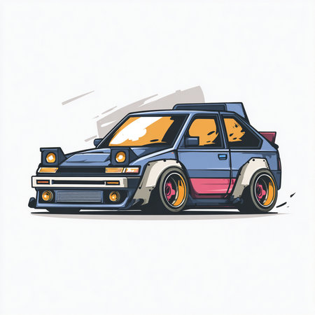 Vector image of a car on a white background. Vector illustration.の素材