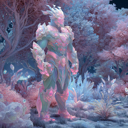 3D rendering of a fairy tale character in a fantasy forest.の素材