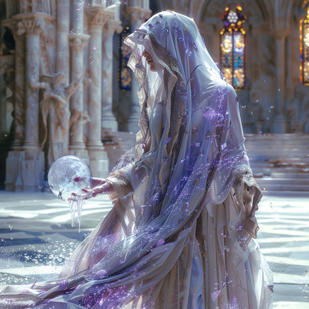 The beautiful woman in the carnival costume in front of the cathedralの素材