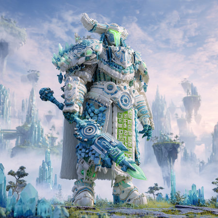 Sculpture in the form of a fantasy warrior. Fantasy world.の素材