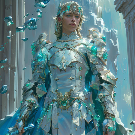 3D illustration of a female knight in armor and armor. fantasy artの素材